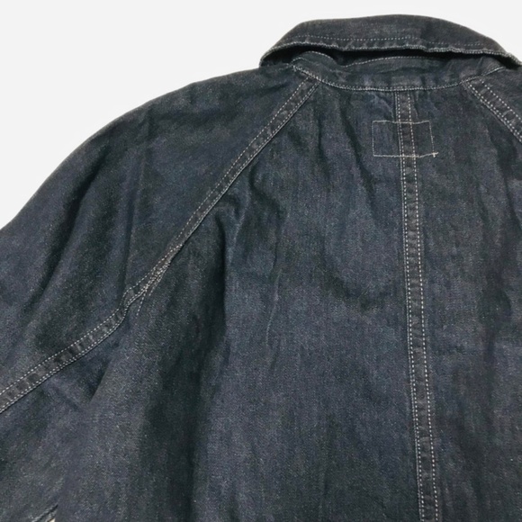 Old Navy long button down denim coat jacket size large (NEW) - Picture 8 of 11